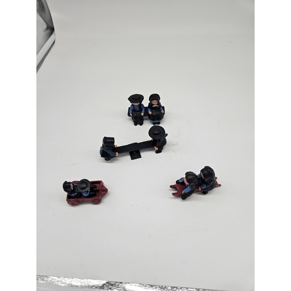 Vintage Miniature Cast Iron Amish Figures Lot of 13 Pieces
